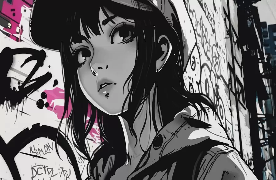 murales de pared Chica de anime w00973