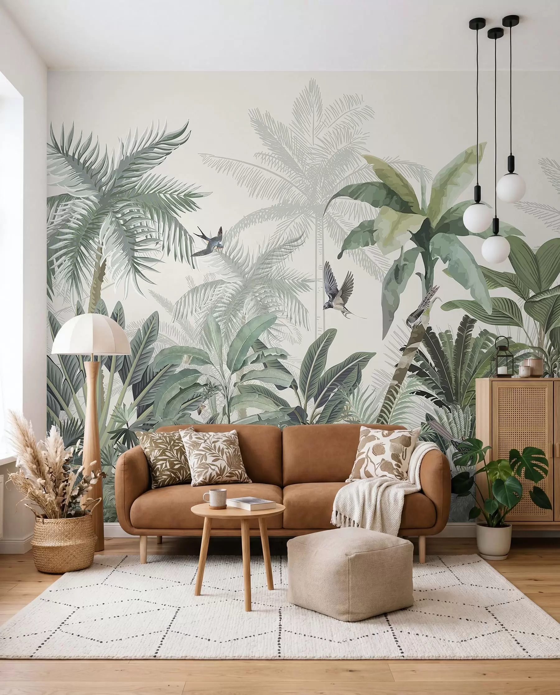 murales de pared Grabados de palmeras claras w08239