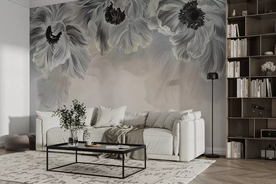 murales de pared grandes flores abstractas w01093