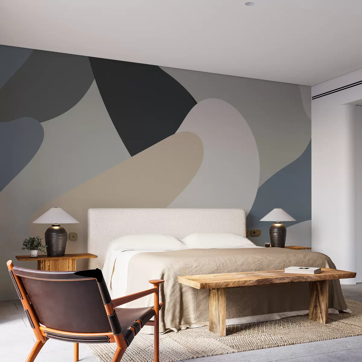 murales de pared Manchas,diferentes colores,beige,azul,gris w01573