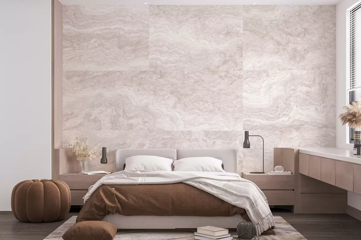 murales de pared Textura de mármol, abstracción, fluido, color beige w01544