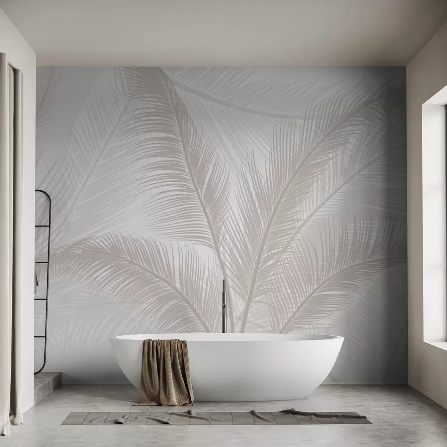murales de pared Hojas de palmera en tono beige w01759v2