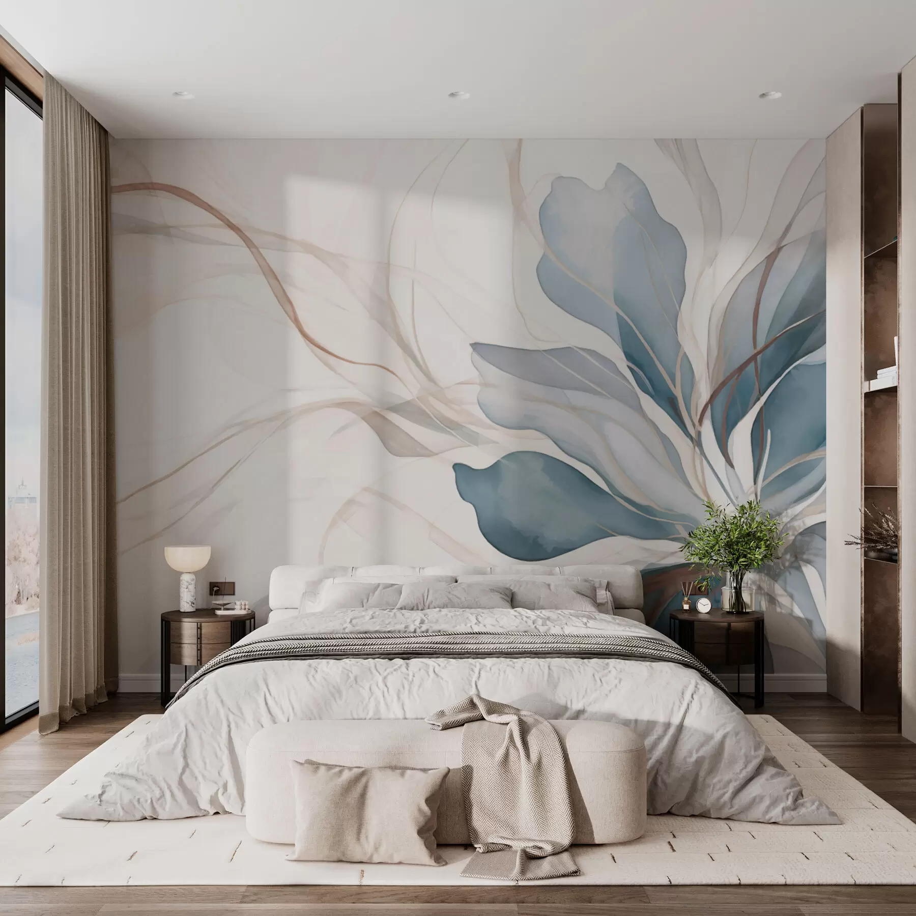 murales de pared Delicada flor grande w01718