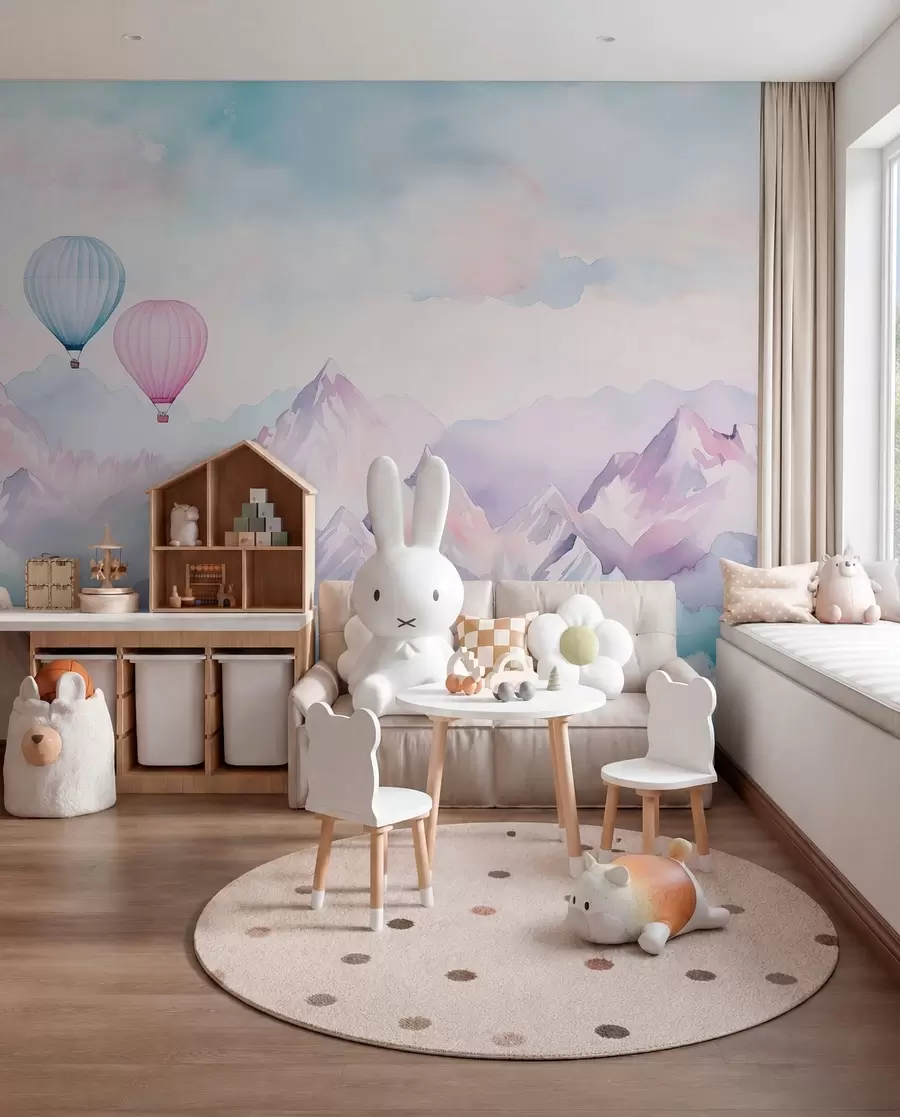 murales de pared Globos sobre cumbres azules w01786v1