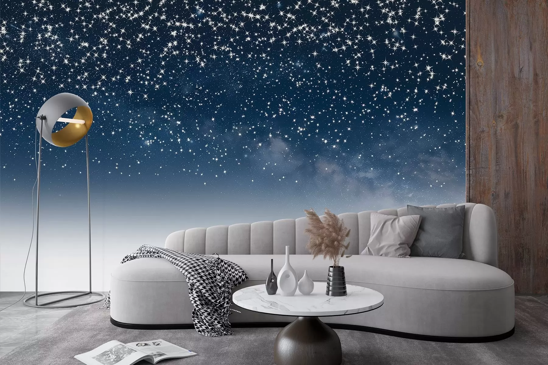 murales de pared Cielo nocturno estrellado, degradado suave, cósmico, constelaciones w01797v1