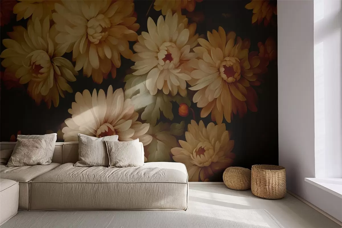 murales de pared Flores de época w01840