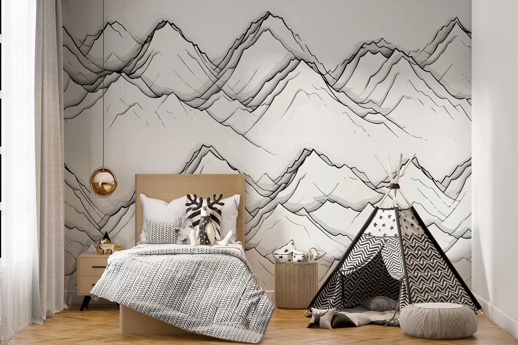 murales de pared Líneas de montaña w01841