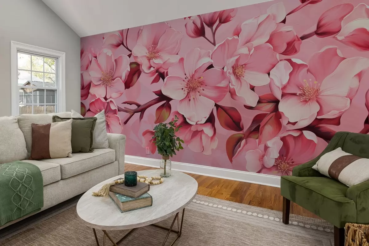 murales de pared Una rama de cerezo en flor w01905