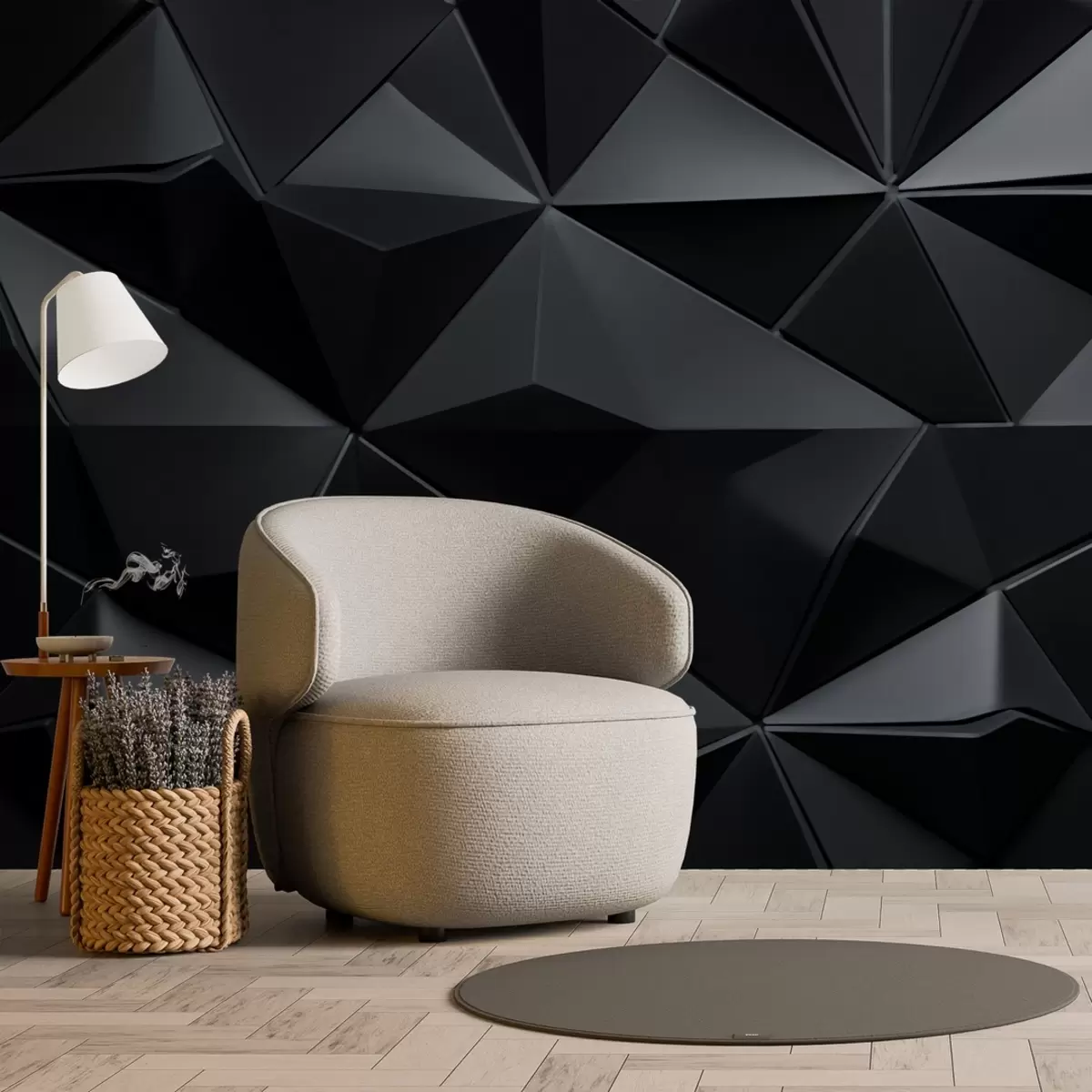 murales de pared Oscuridad geométrica w01988