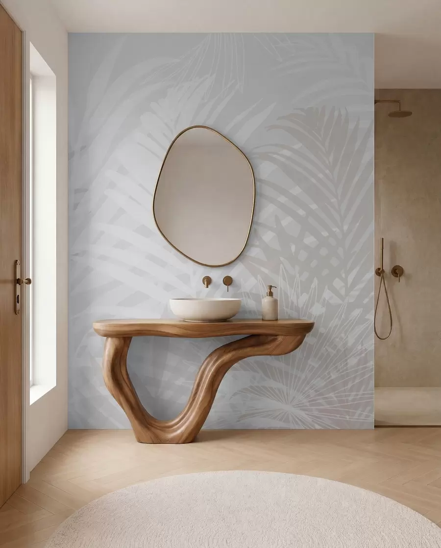 murales de pared Sombras de palma nacaradas w02026