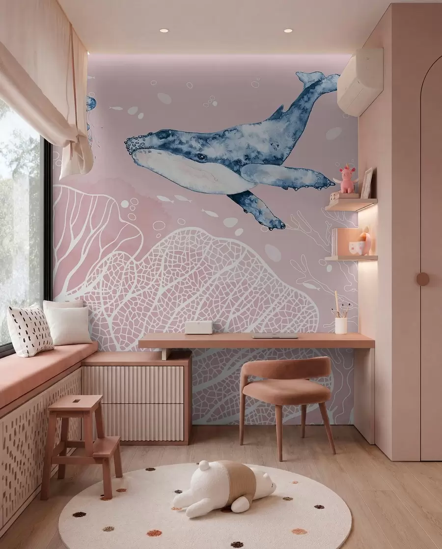 murales de pared Escena submarina con gentiles gigantes w00848v2