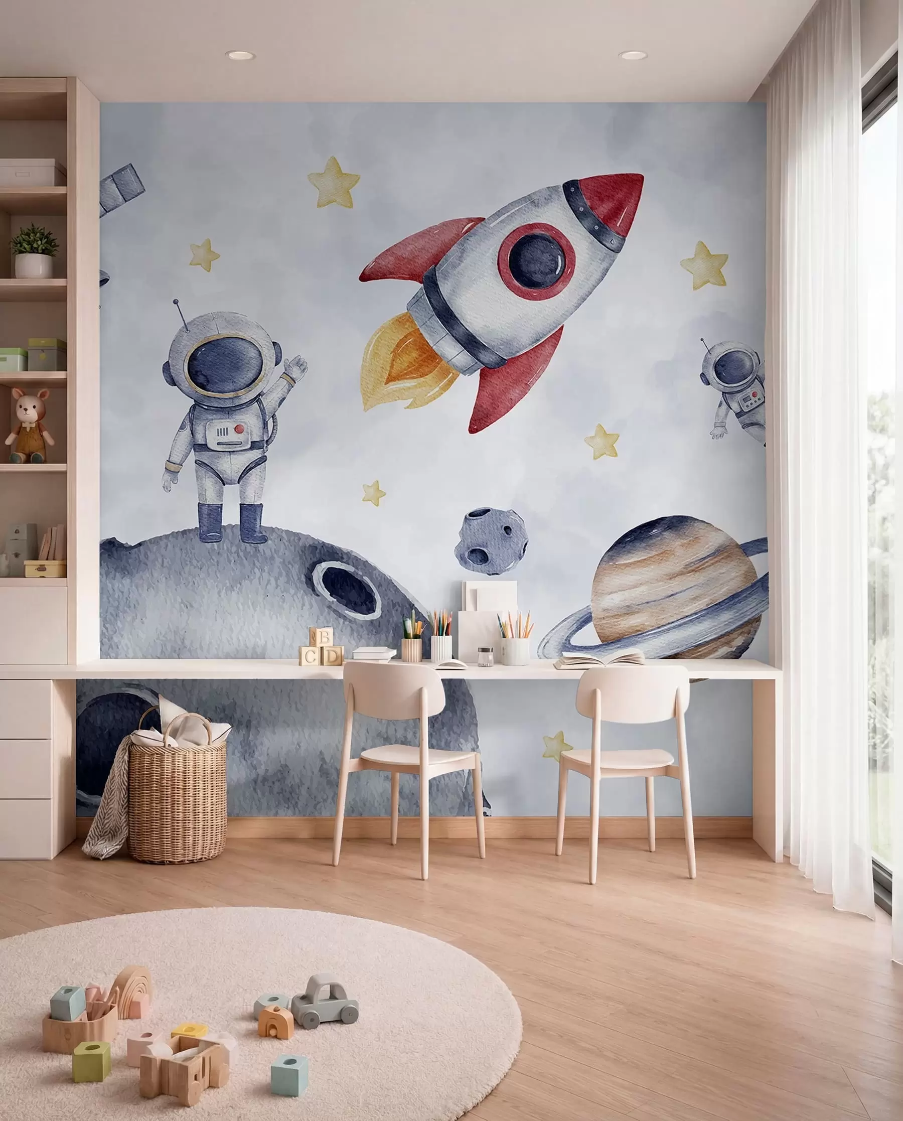 murales de pared Pequeños astronautas en vuelo w01461