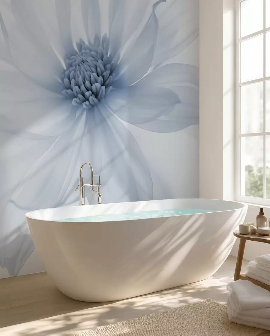 murales de pared Una flor en azul w02077