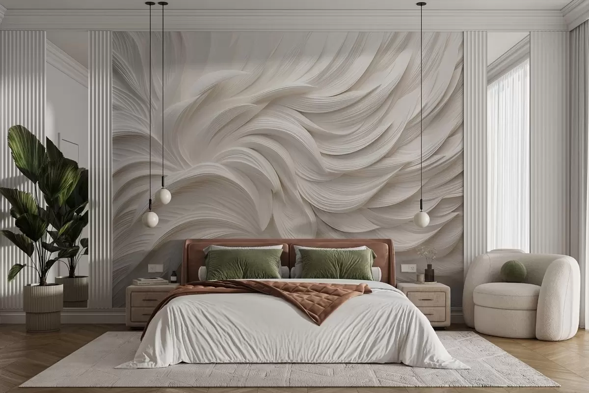 murales de pared Plumas de textura volumétrica w02112