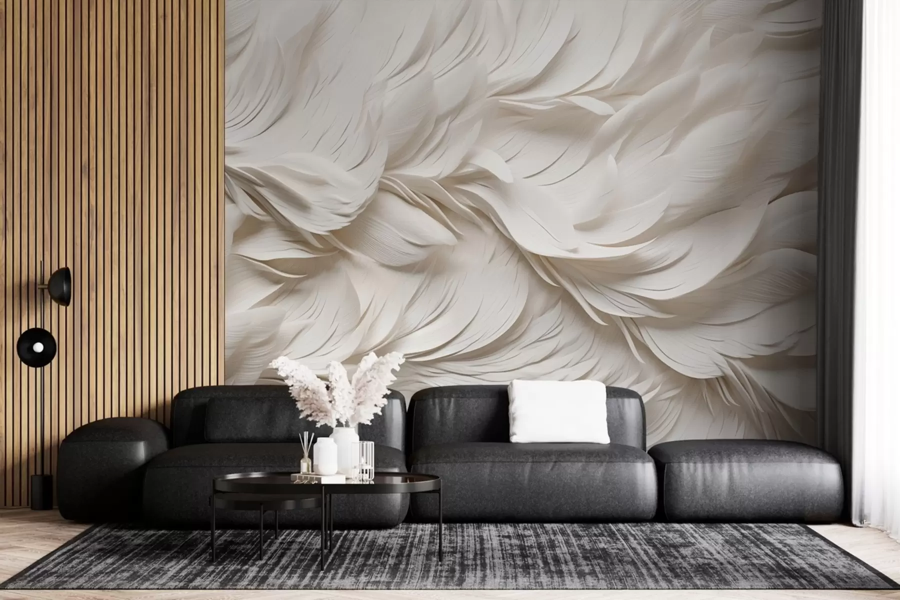 murales de pared Plumas voluminosas w02118