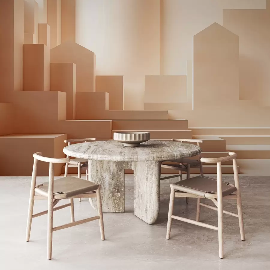 murales de pared Abstracción arquitectónica, tonos beige w02173