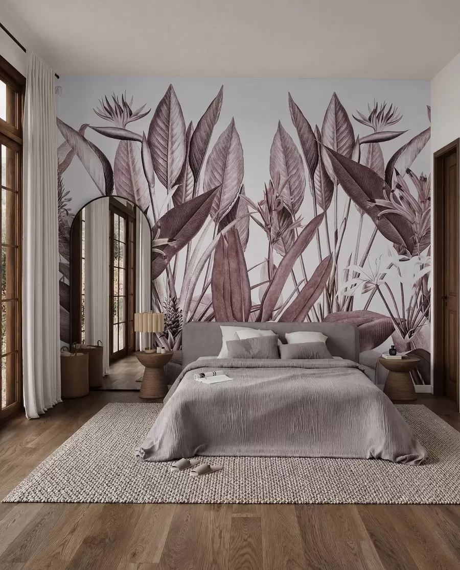 murales de pared Selva en tinta rosa u96833v1