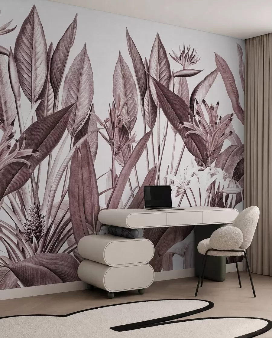 murales de pared Selva en tinta rosa u96833v1