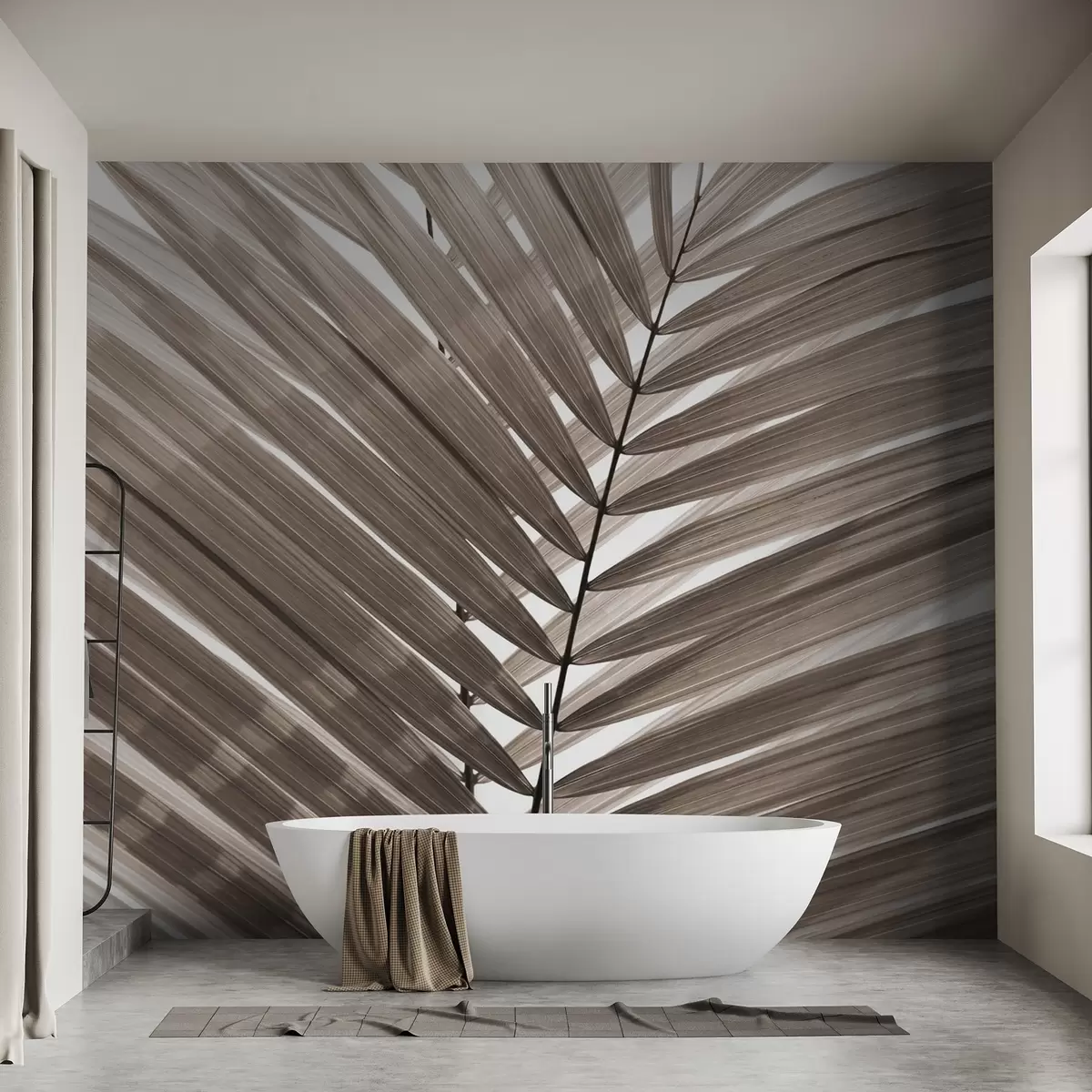 murales de pared Elegantes hojas de palmera en sepia suave u97550v1