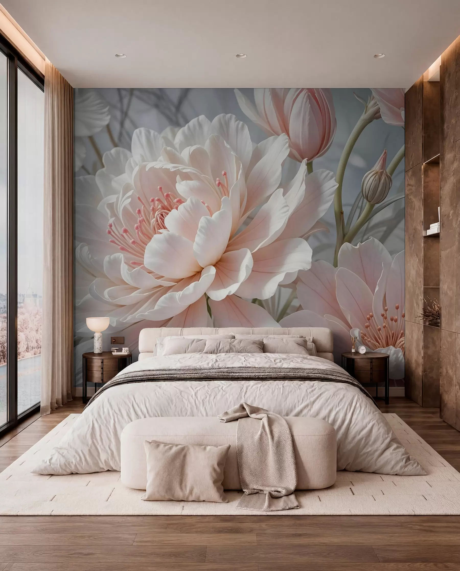 murales de pared Peonías en rosa w08427