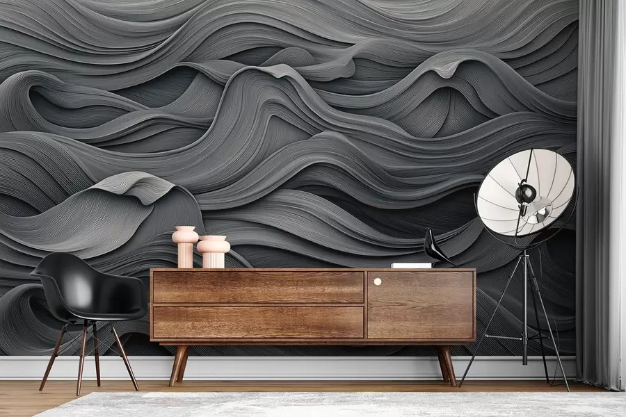 murales de pared Olas gris oscuro w02311v1
