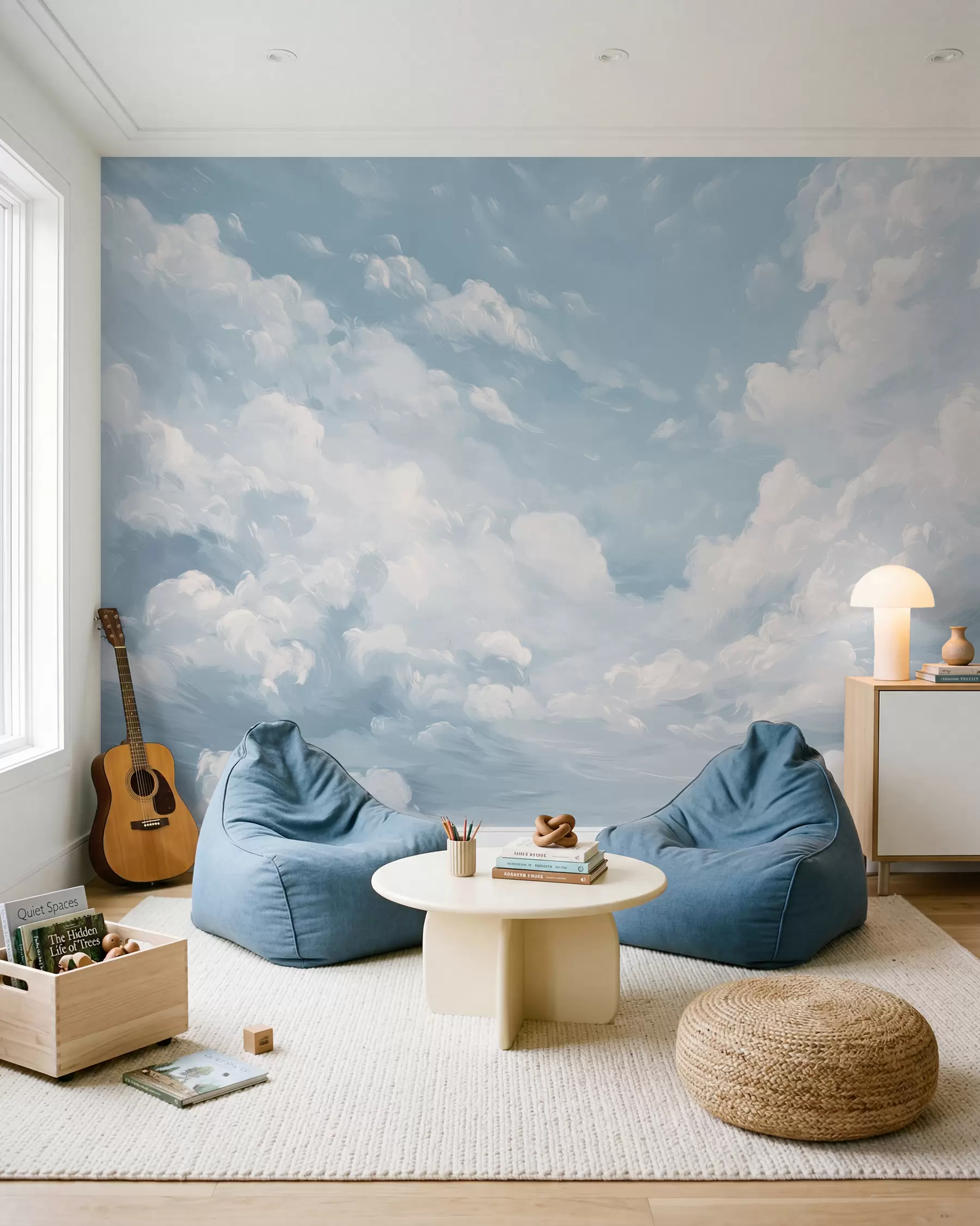 murales de pared Nubes en azul pictórico w02313