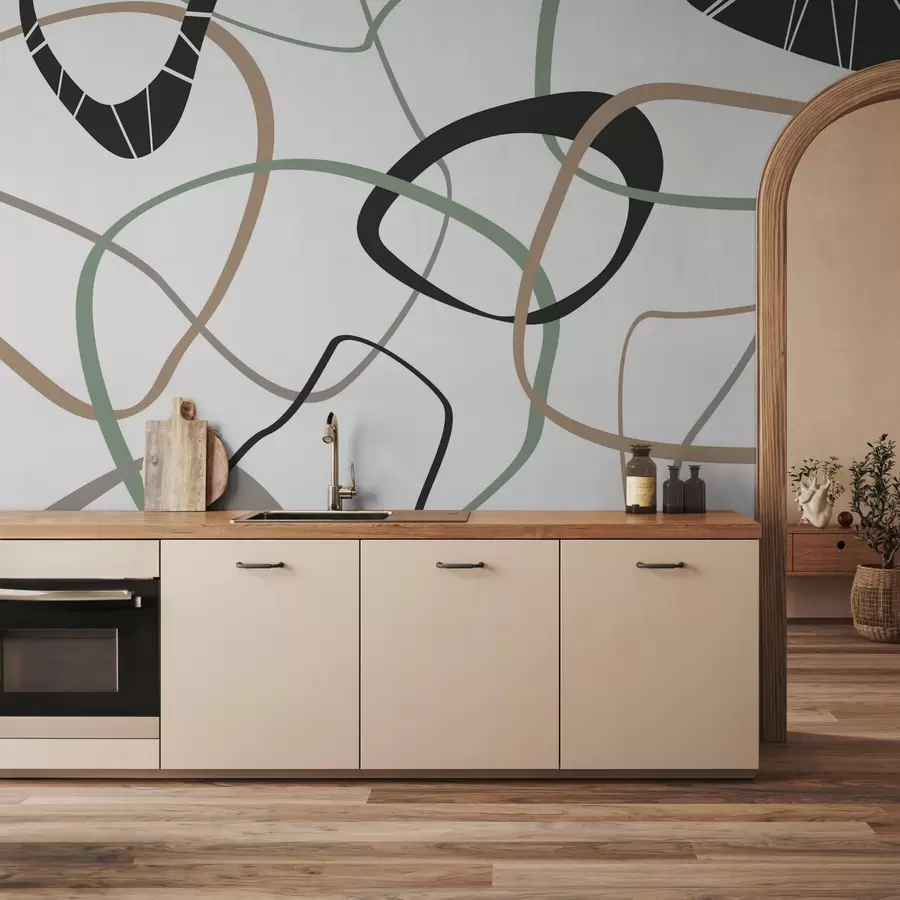 murales de pared Líneas circulares abstractas w02323