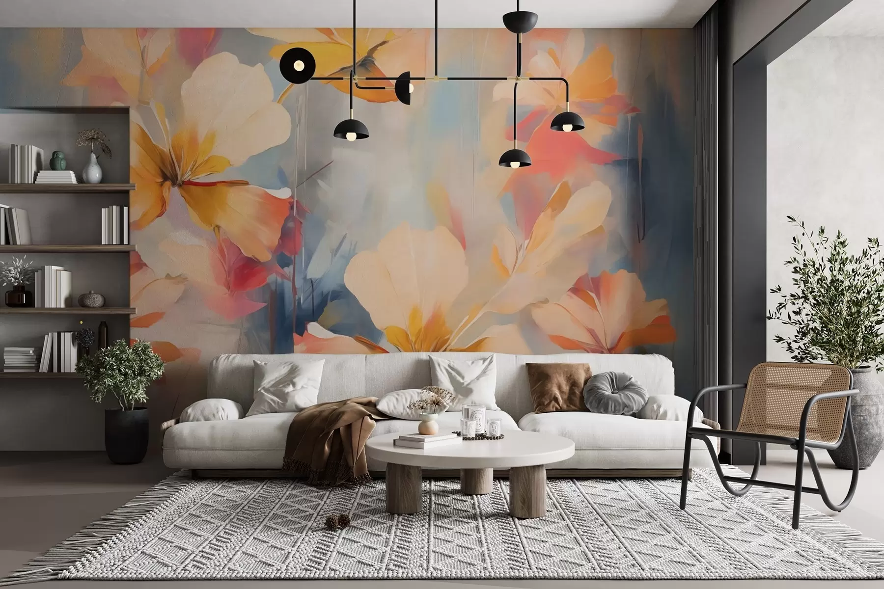 murales de pared Pintura abstracta imitación flores w02327