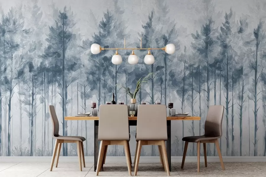 murales de pared Bosque abstracto pintado en la pared w02005v2