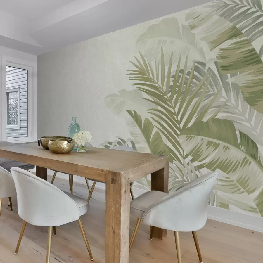 murales de pared Hojas de palmera verdes w02391