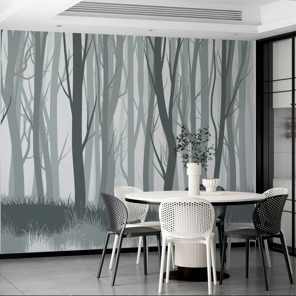 murales de pared Siluetas del bosque w02399