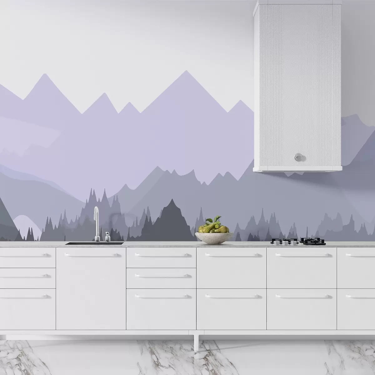 murales de pared Siluetas de montañas w02303v2