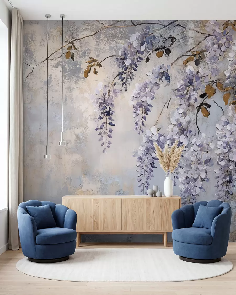 murales de pared Cascadas de glicinas w02451
