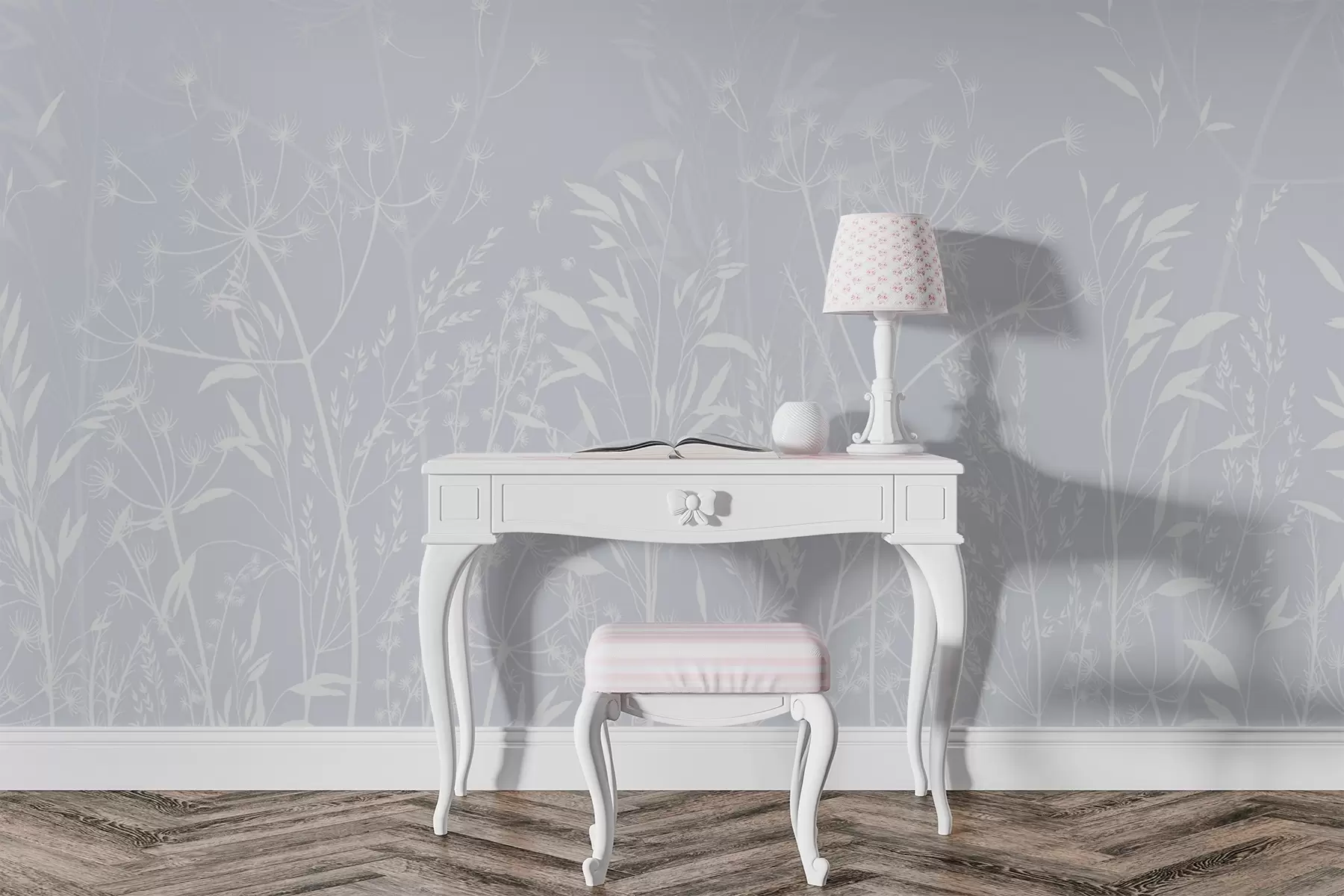 murales de pared Siluetas de hierbas silvestres w02456v2