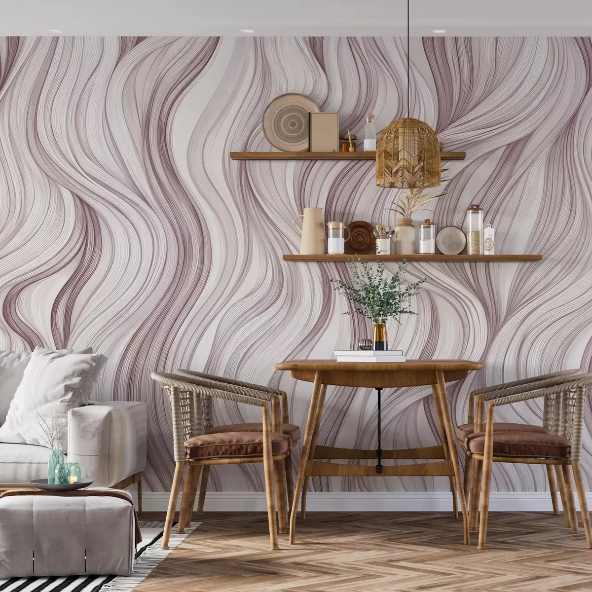 murales de pared Ondas verticales suaves w02505v2