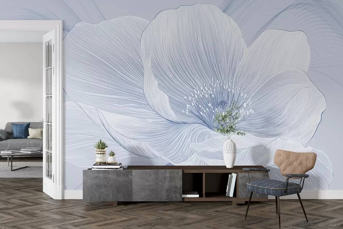 murales de pared Flor grande dibujada w02511v1