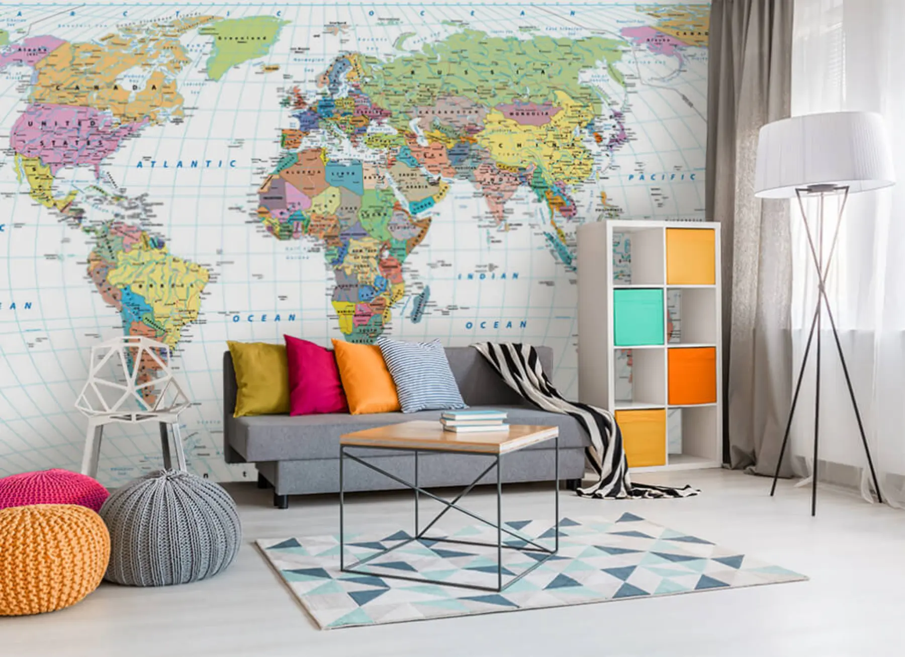 murales de pared Mapa del mundo u39479