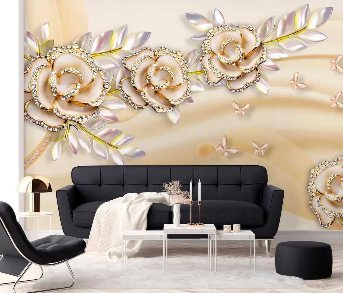 murales de pared Rosas con strass u43345