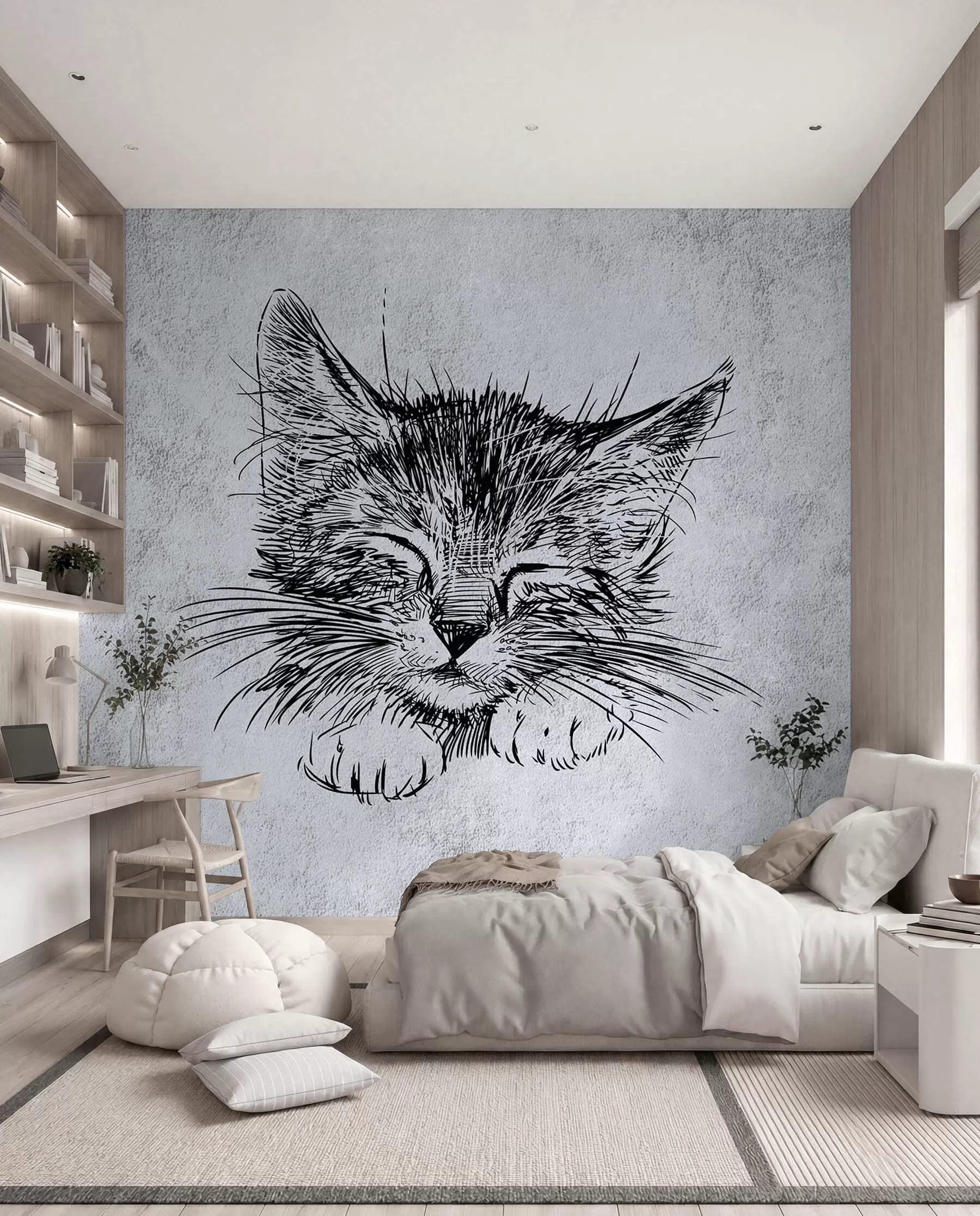 murales de pared Gato y silencio u43536
