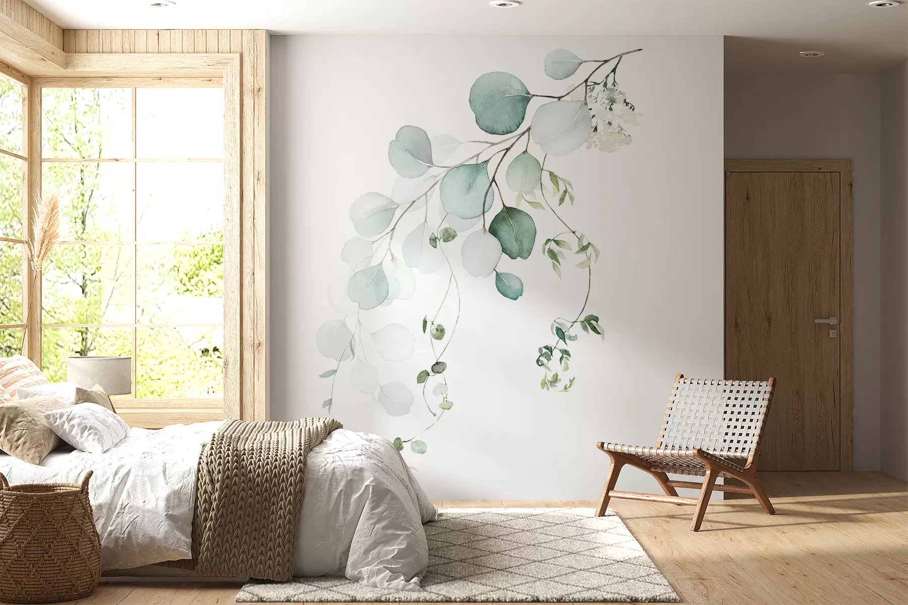 murales de pared rama con hojas u51026
