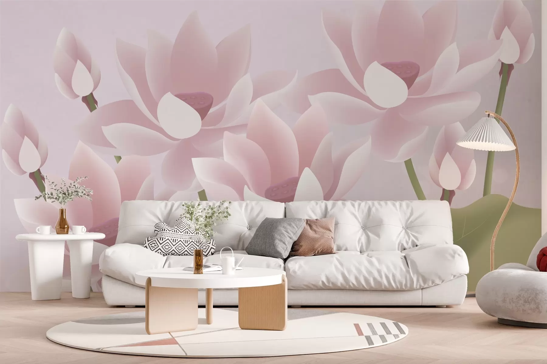 murales de pared lotos grandes rosas w02563