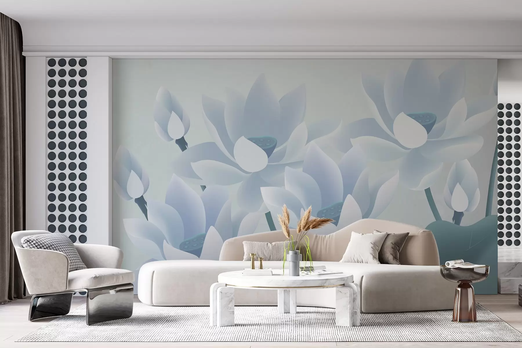 murales de pared lotos azules grandes w02563v1