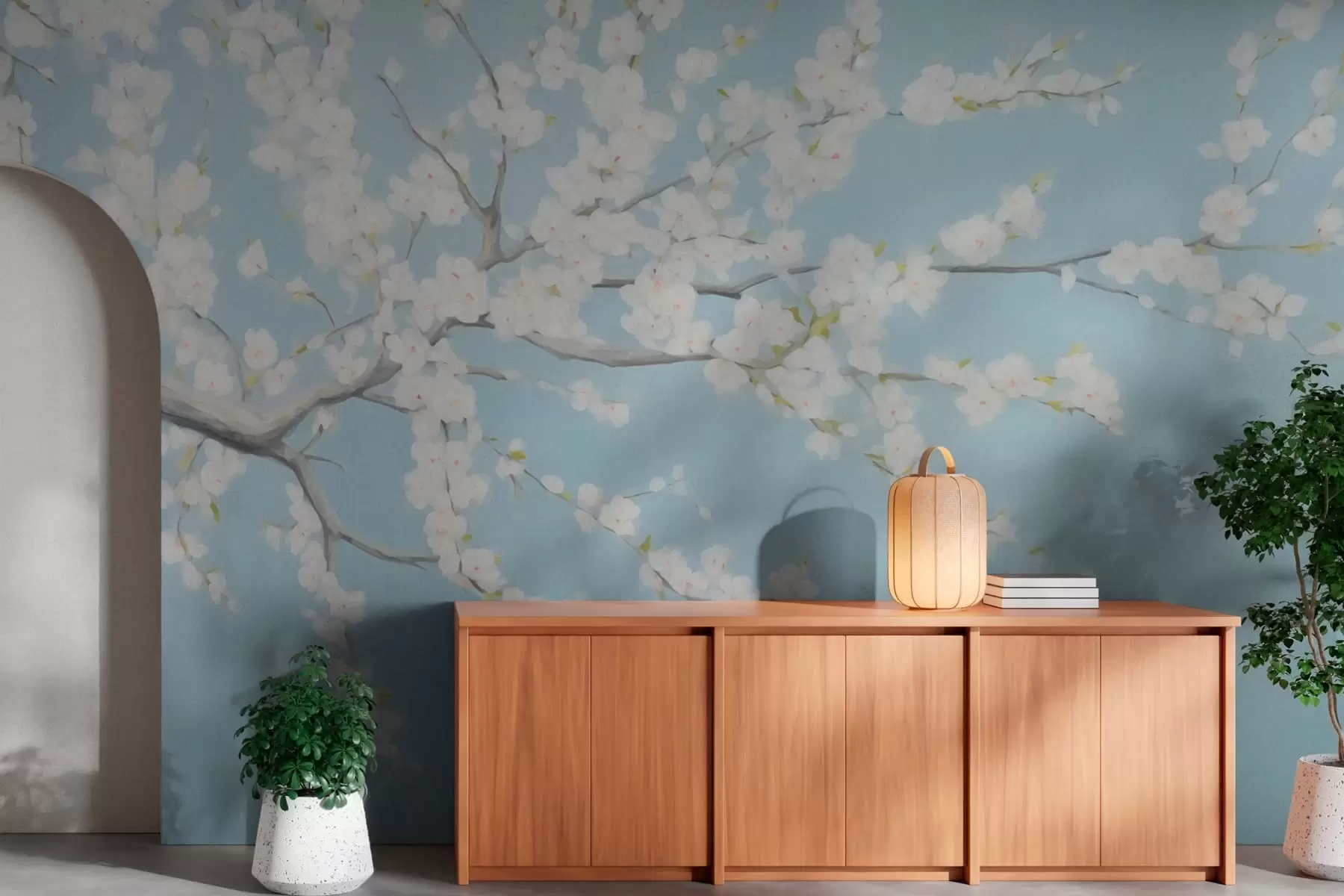 murales de pared Rama de cerezo en flor w08543