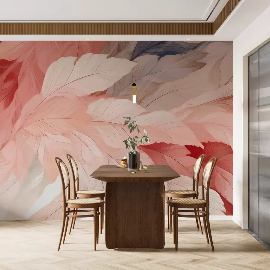 murales de pared Plumas en delicados cortes transversales w02598