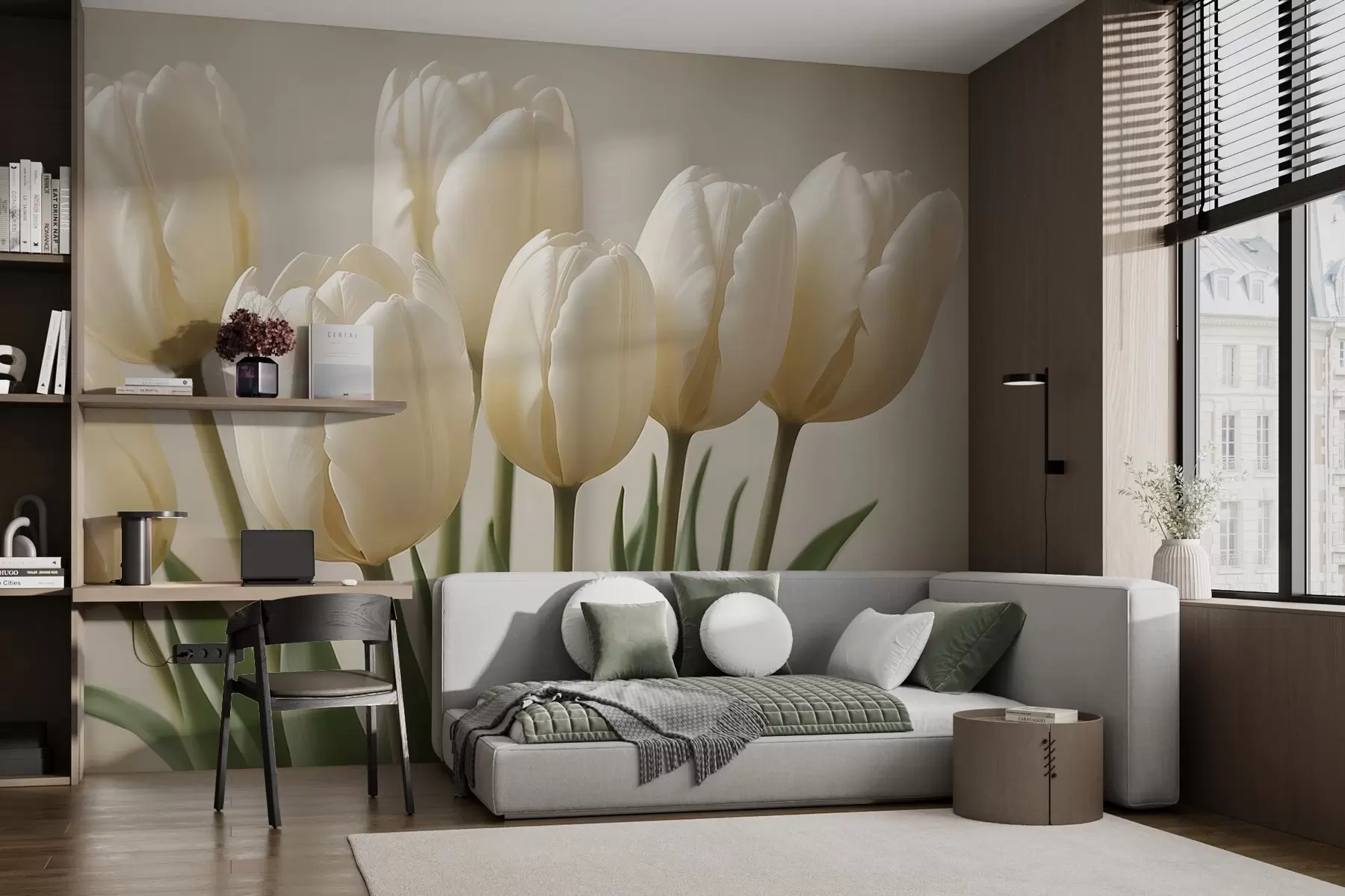 murales de pared Delicado ramo de tulipanes w02616