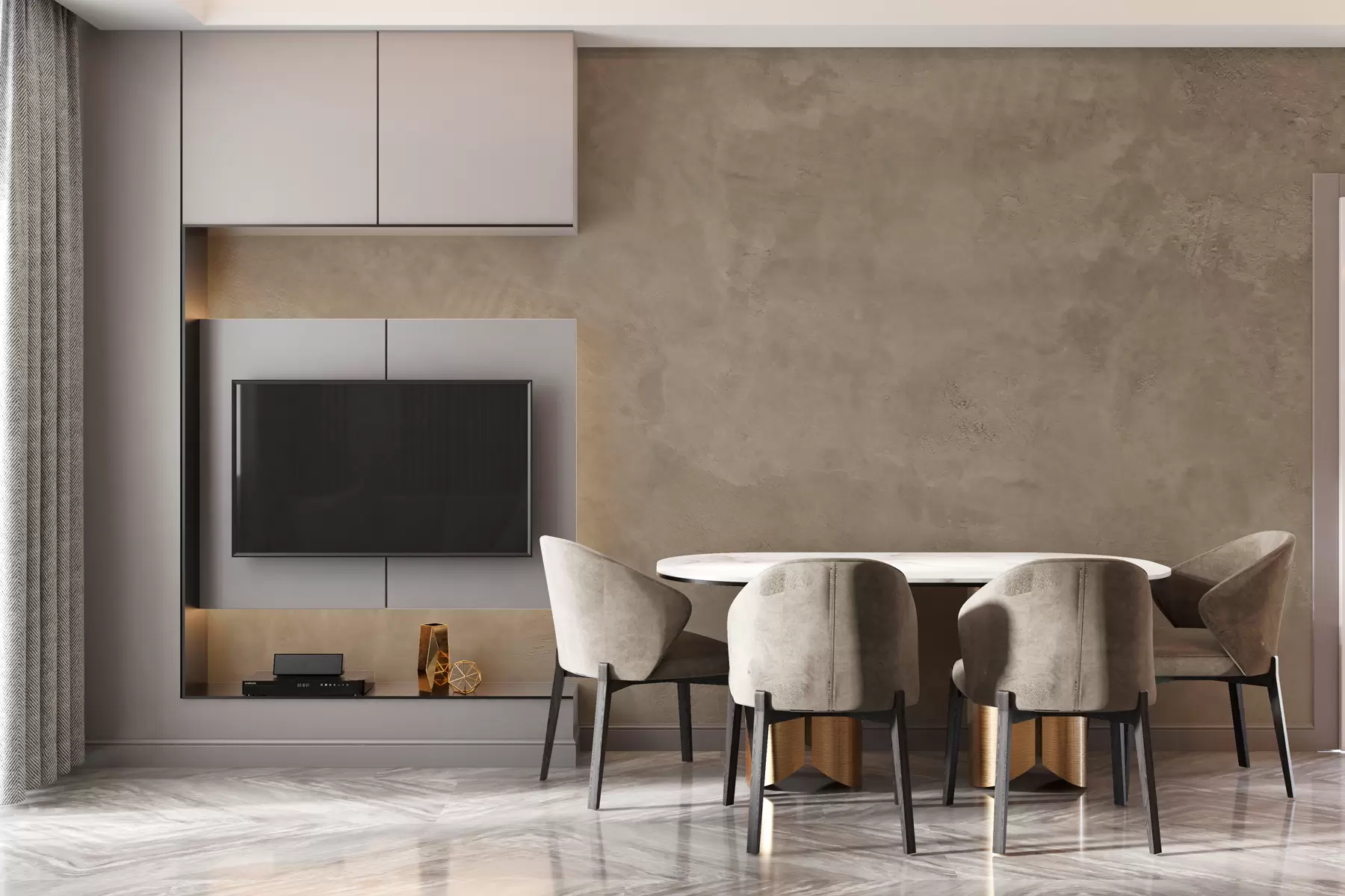 murales de pared Fondo marrón y beige con efecto de muro de hormigón w02553v3