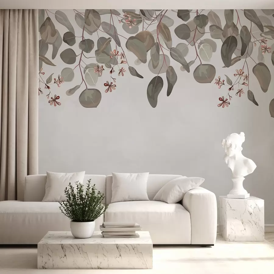 murales de pared hojas en la parte superior w02668