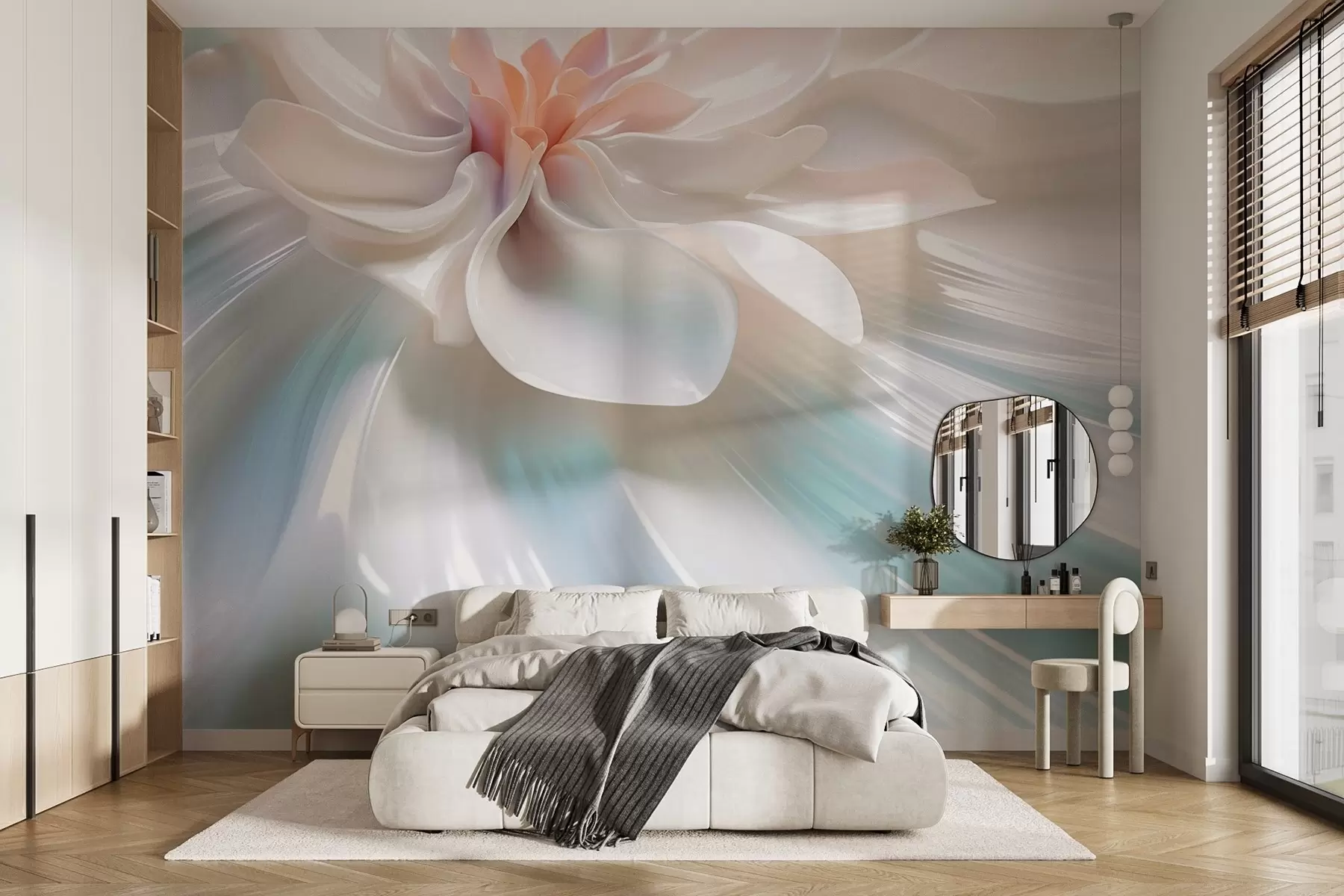 murales de pared Flor exquisita volumétrica  w02676