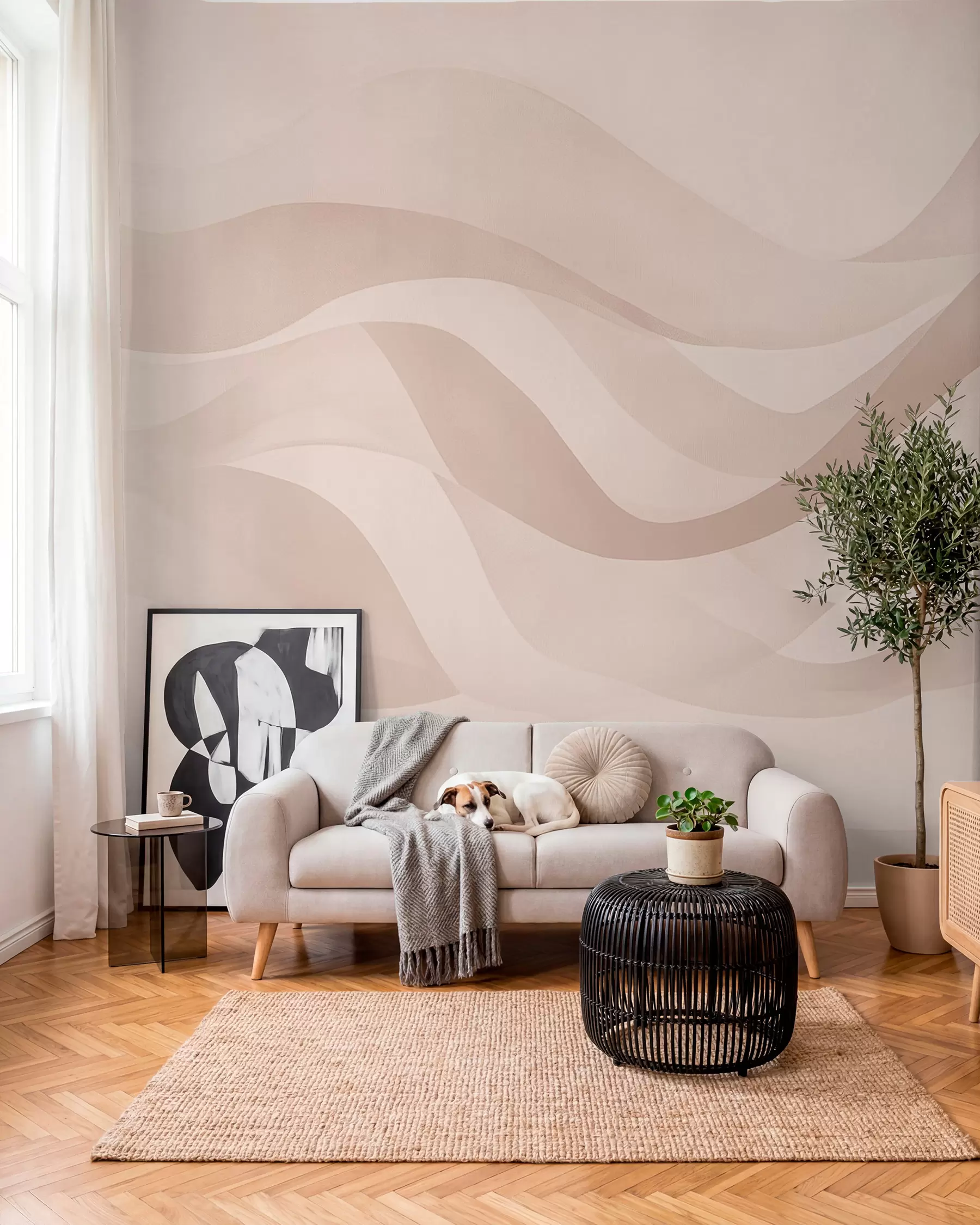 murales de pared Olas de arena en capas w08564