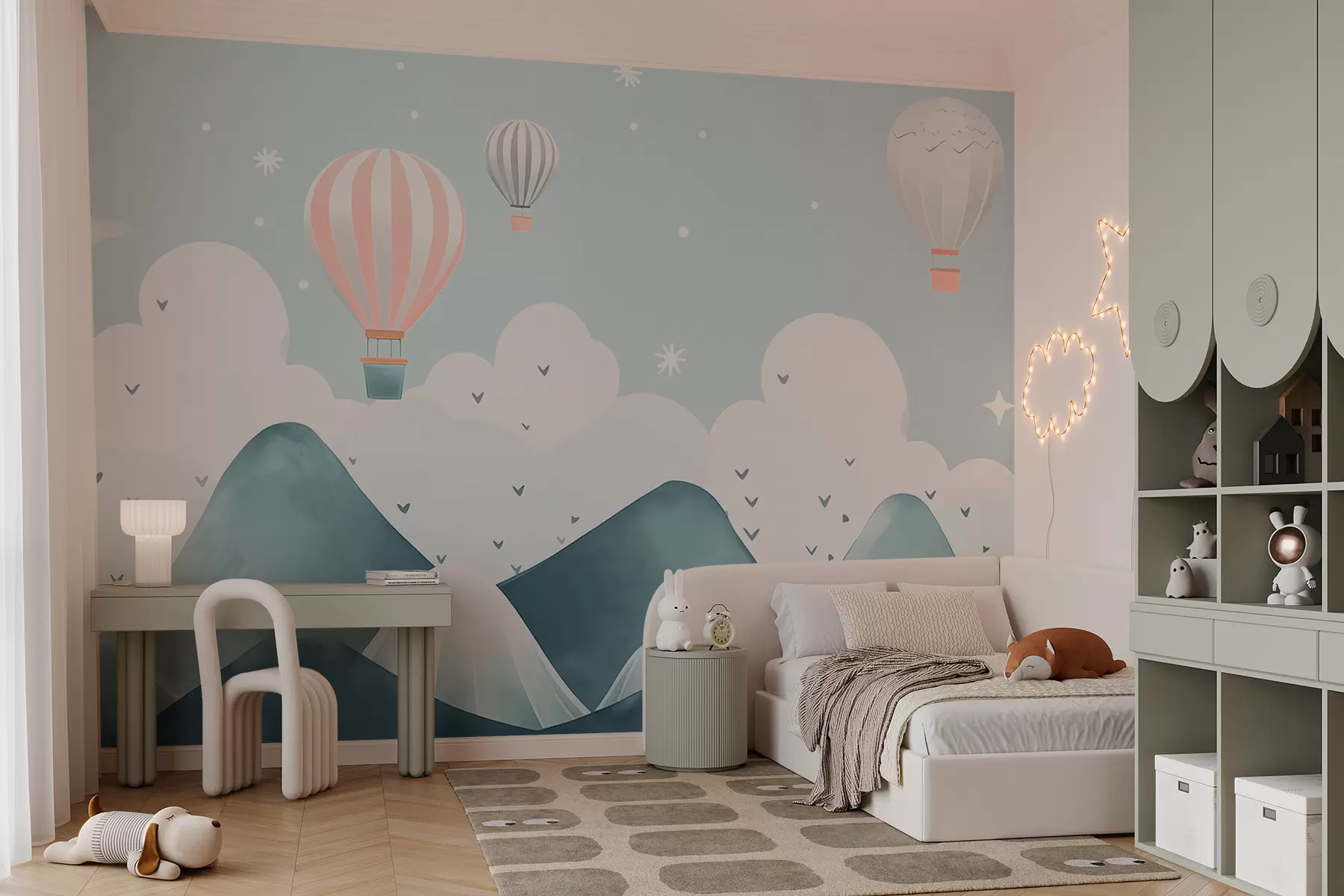 murales de pared Globos sobre las montañas w02817